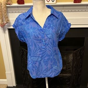 Sugar lips Blue Floral Women's Top
